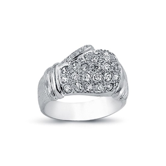 925 SilverCZ Set Boxing Glove Ring