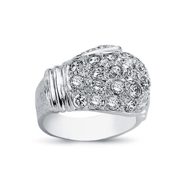 925 Silver CZ Set Boxing Glove Ring