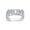 925 Silver CZ Set Mum Ring Curb Shoulders