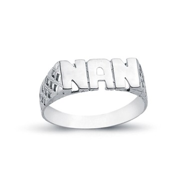925 Silver Nan Ring Filligree Shoulders