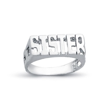 925 Silver Sister Ring Curb Shoulders