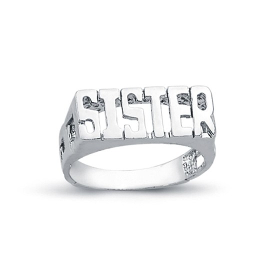 925 Silver Sister Ring Curb Shoulders