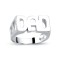 925 Silver Dad Ring Curb Shoulders
