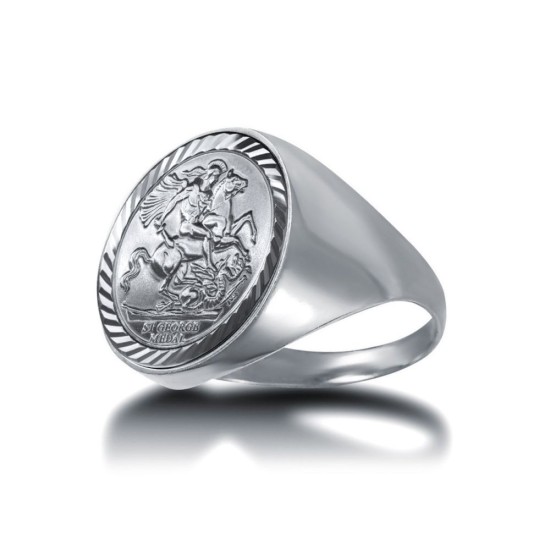 925 Silver Half Sovereign Ring