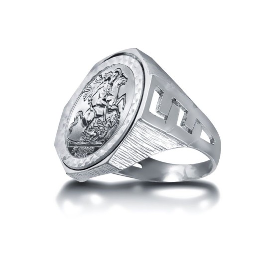 925 Silver Full Sovereign Ring
