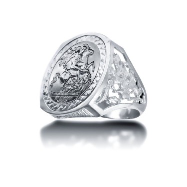 925 Silver Full Sovereign Ring