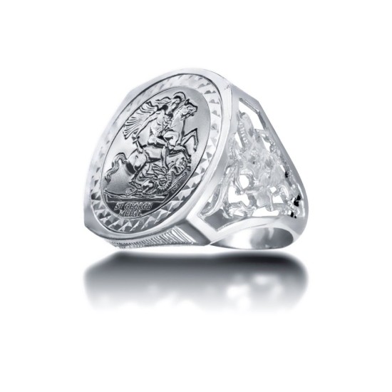 925 Silver Full Sovereign Ring