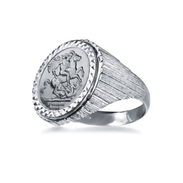 925 Silver Half Sovereign Ring