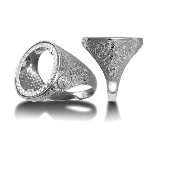 925 Silver Full Sovereign Ring