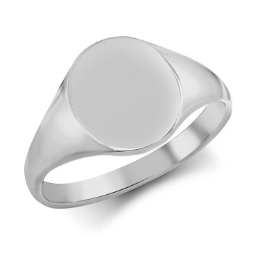JN Jewellery 925 Silver Oval Polished Signet Ring