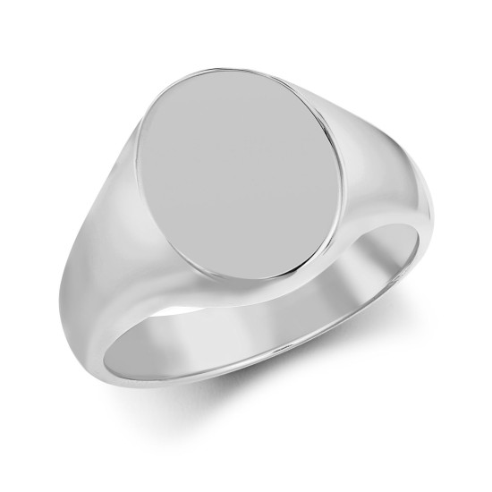 JN Jewellery 925 Silver Oval Polished Signet Ring