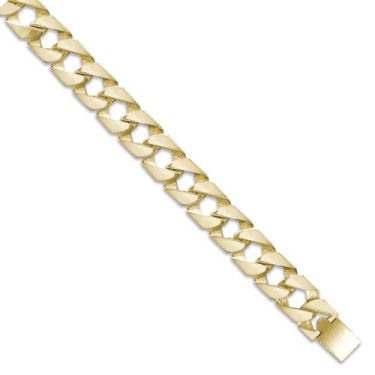 9ct Gold Heavy Polished Cast Curb Bracelet
