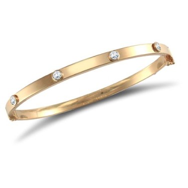 9ct Gold CZ Set Bangle