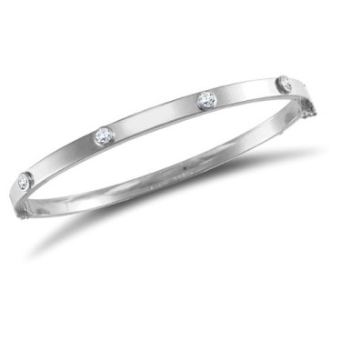 9ct White Gold Bangle