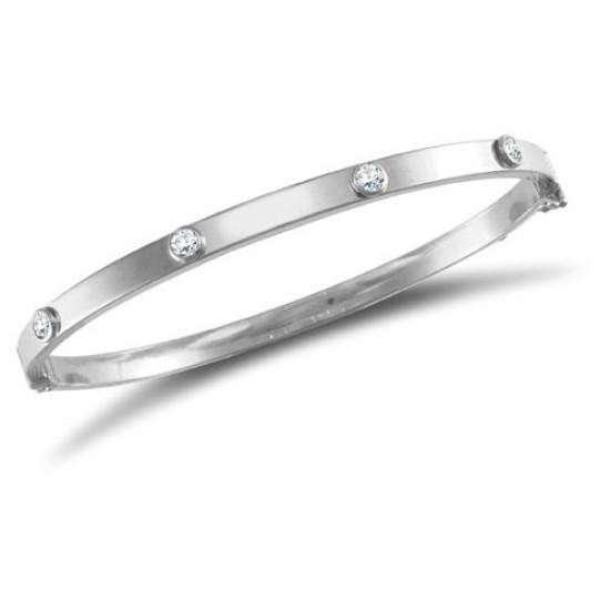 9ct White Gold Bangle
