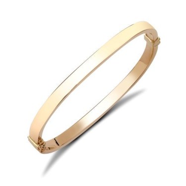 9ct Yellow Gold Retro TV Shaped Minimalist Bangle Bracelet