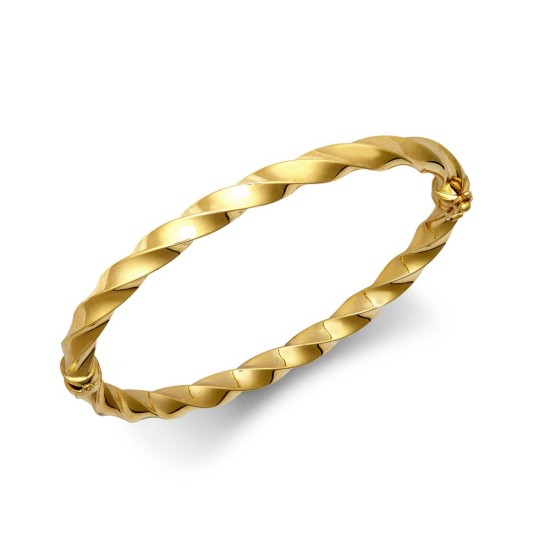 9ct Yellow Gold 5mm Polished Twist Bangle