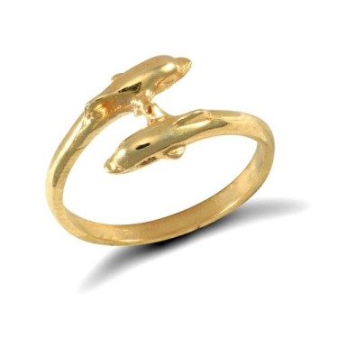 9ct Yellow Gold Baby Dolphin Ring