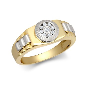 9ct 2 Colour Gold Child's CZ Set Watch Strap & Bezel Ring