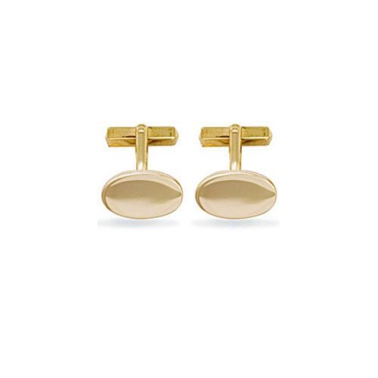 9ct Yellow Gold Oval Cufflinks