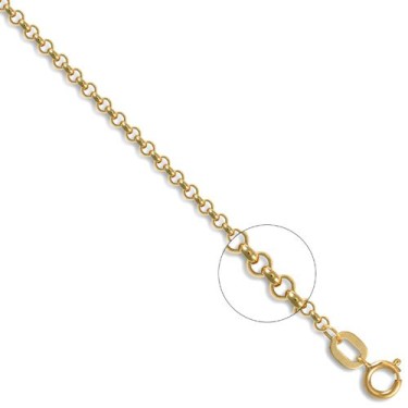 9ct Yellow Gold Micro Belcher 1.5mm Gauge Pendant Chain