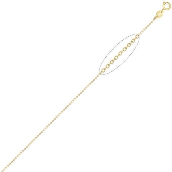 JN Jewellery 9ct Yellow Gold Rolo Chain 1.4mm Gauge Pendant Chain