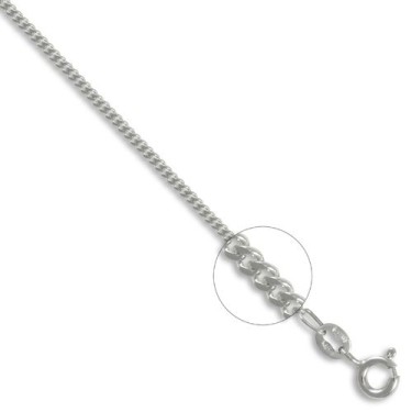 9ct White Gold Diamond Cut Curb 1.4mm Gauge Pendant Chain