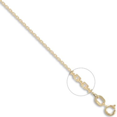 9ct Yellow Gold Concertina Trace 1.2mm Gauge Pendant Chain