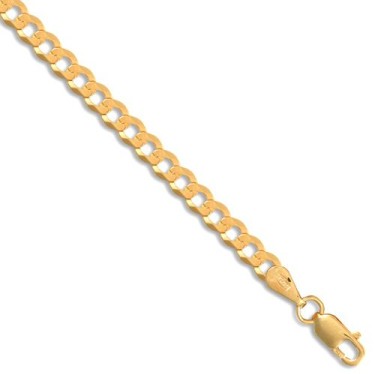 9ct Yellow Gold Flat Curb 3.6mm Gauge Bracelet