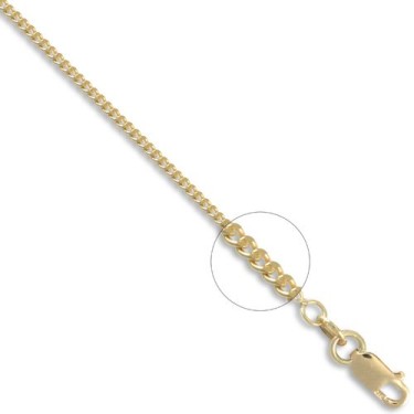 18ct Yellow Gold Curb 1.5mm Gauge Pendant Chain