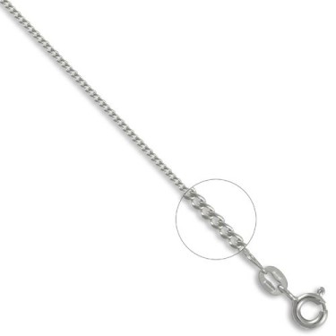 18ct White Gold Curb 1mm Gauge Pendant Chain