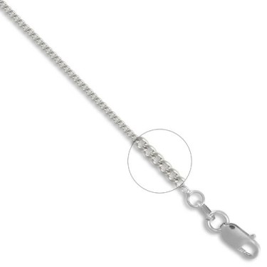 18ct White Gold Curb 1.5mm Gauge Pendant Chain