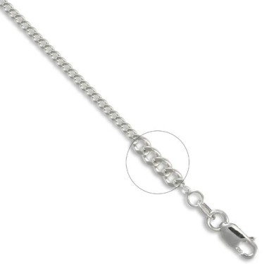 18ct White Gold Curb 1.8mm Gauge Pendant Chain