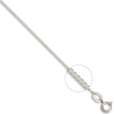 9ct White Gold Box Chain