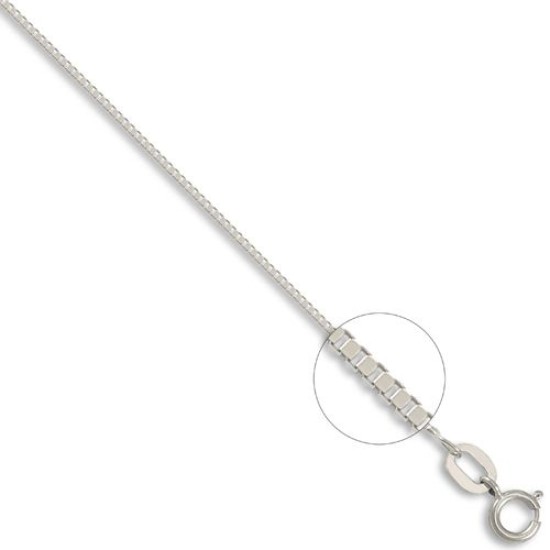 9ct White Gold Box Chain