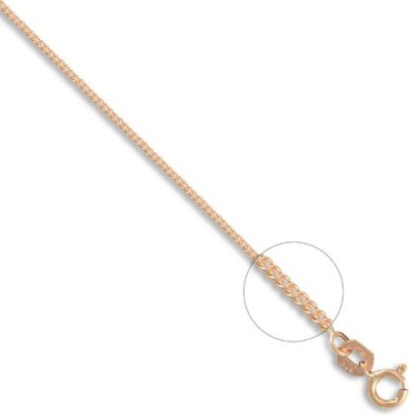 9ct Rose Gold Diamond Cut Curb 1mm Gauge Pendant Chain