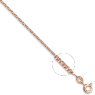 9ct Rose Gold Diamond Cut Curb 1.3mm Gauge Pendant Chain