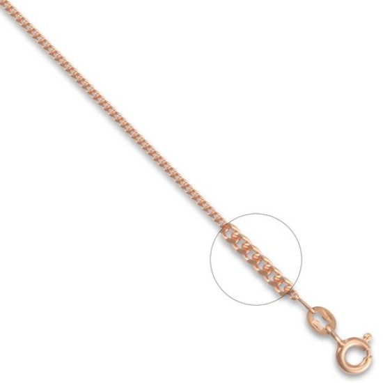 9ct Rose Gold Diamond Cut Curb 1.3mm Gauge Pendant Chain