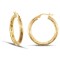 9ct Yellow Gold Zebra Hoop Earrings - 3mm Tube
