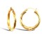 9ct Yellow Gold Half Twist Hoop Earrings - 3mm Tube
