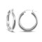 9ct White Gold Hoop Earrings - 3mm Tube