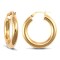 9ct Yellow Gold Hoop Earrings - 4mm Tube