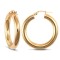 9ct Yellow Gold Hoop Earrings - 4mm Tube