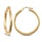 9ct Yellow Gold Twist Hoop Earrings - 3mm Tube