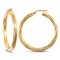 9ct Yellow Gold Twist Hoop Earrings - 4mm Tube