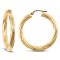 9ct Yellow Gold Twist Hoop Earrings
