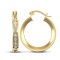 9ct Yellow Gold Channel Set Hoop Earrings
