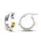 9ct Yellow & White Gold 3mm Hoop Earring