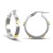 9ct Yellow & White Gold 3mm Hoop Earring