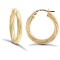 9ct Yellow Gold Frosted Hoop Earrings
